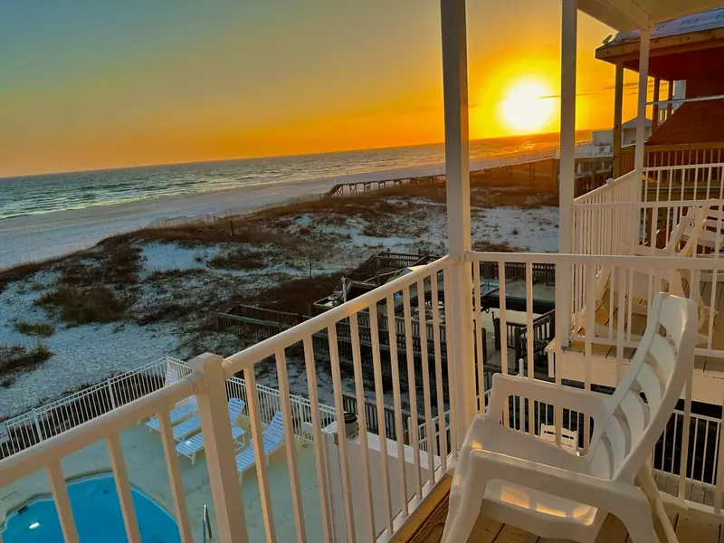 Sunset over the Gulf from a Dolphin View balcony