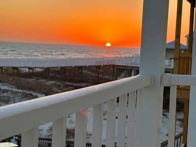 Gulf sunset from the balcony, Dolphin View A