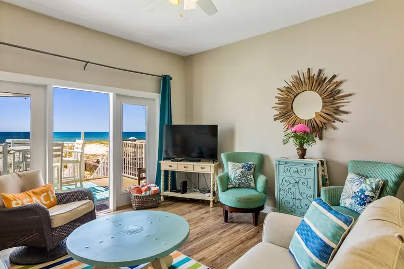Side B living room with Gulf views