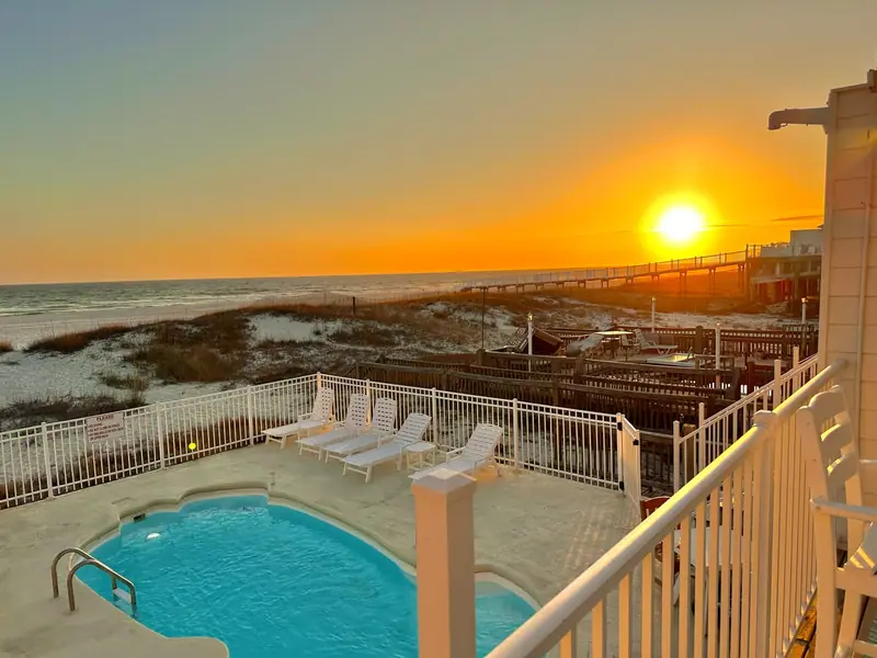 Sunset over the pool, Dolphin View B