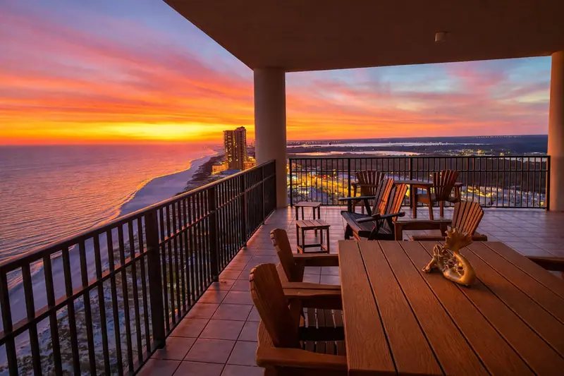 Sunset from the Gulf-front balcony